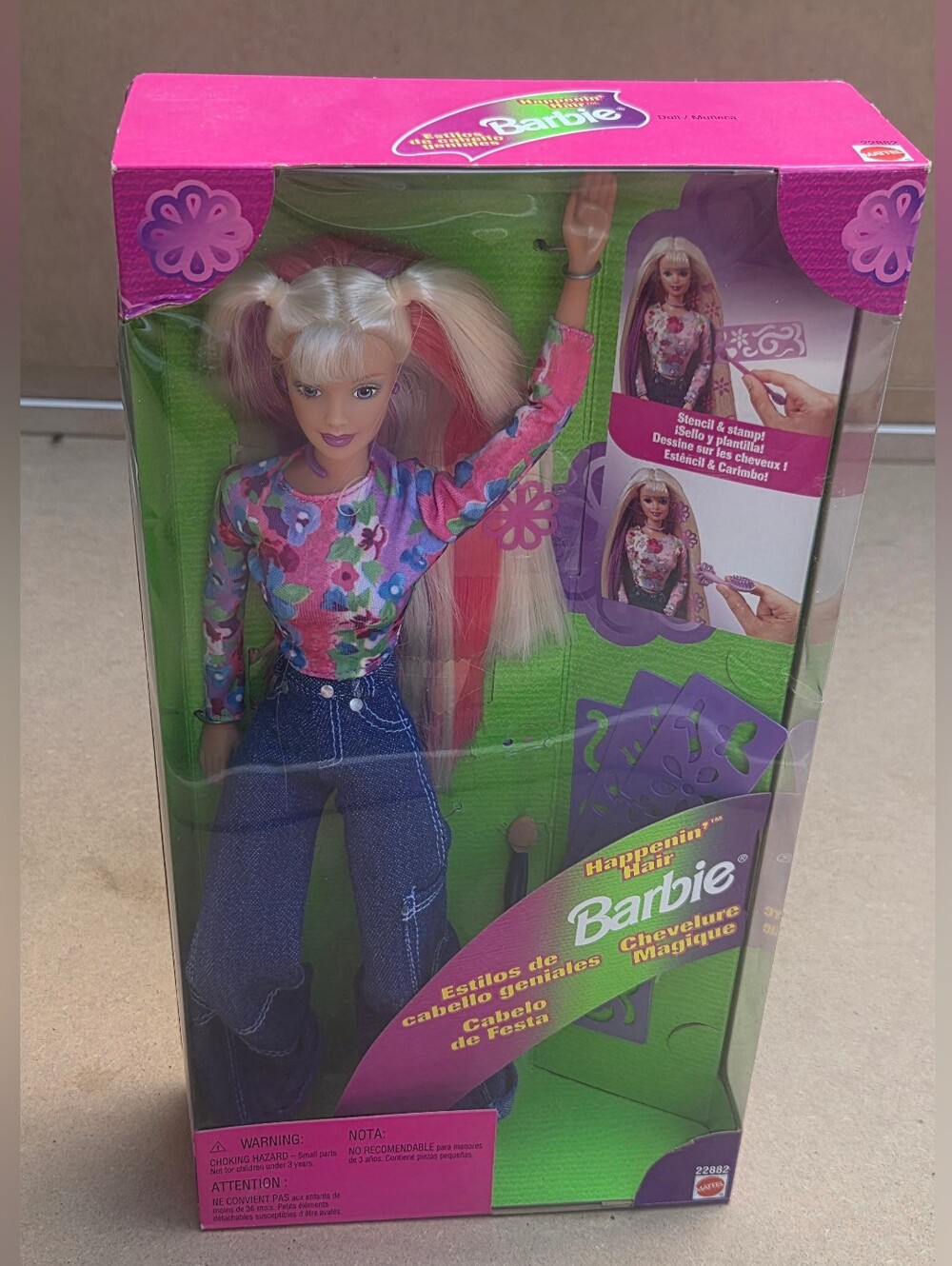 Vintage 1998 Mattel Happenin’ Hair Barbie Doll NIB #22882